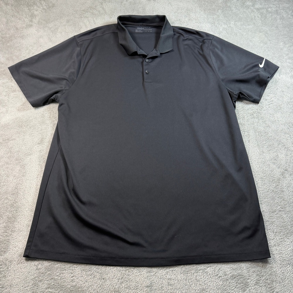 Nike Golf Victory Polo Shirt Mens 2XL Black Dri-Fit Short Sleeve 725518-010